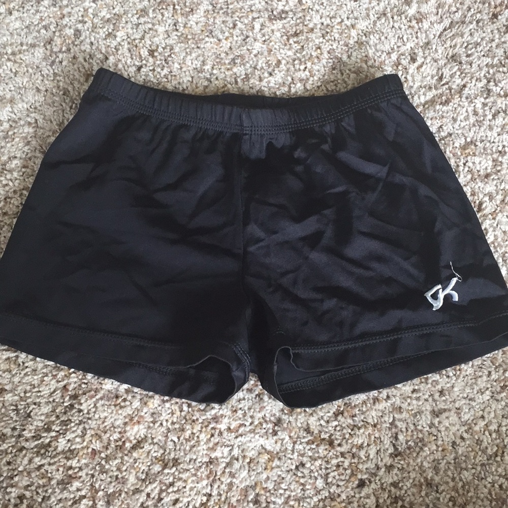 GK Black Nylon/Spandex Mini Workout Shorts
